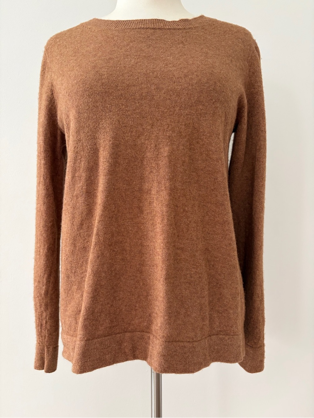 J. Crew Teddie Crewneck Sweater Warm Chestnut Cotton Wool Blend M Autumnal Layer - Picture 6 of 10